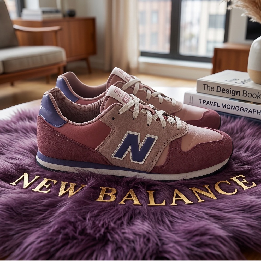 New Balance 373 Womens 7 Pink Burgundy Blue Retro Sneakers YC373KPP